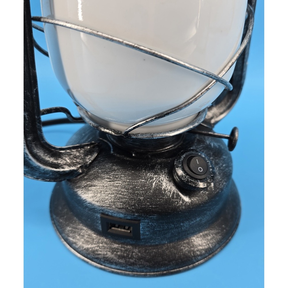 Lantern Table Lamp Living Room Metal & Plastic Touch Dimmable Farmhouse Rustic - Picture 7 of 8
